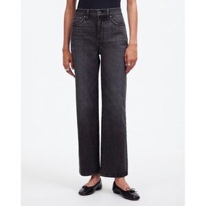 Madewell The Perfect Vintage Wide-Leg Jean Lunar Wash Black High Rise Size 29